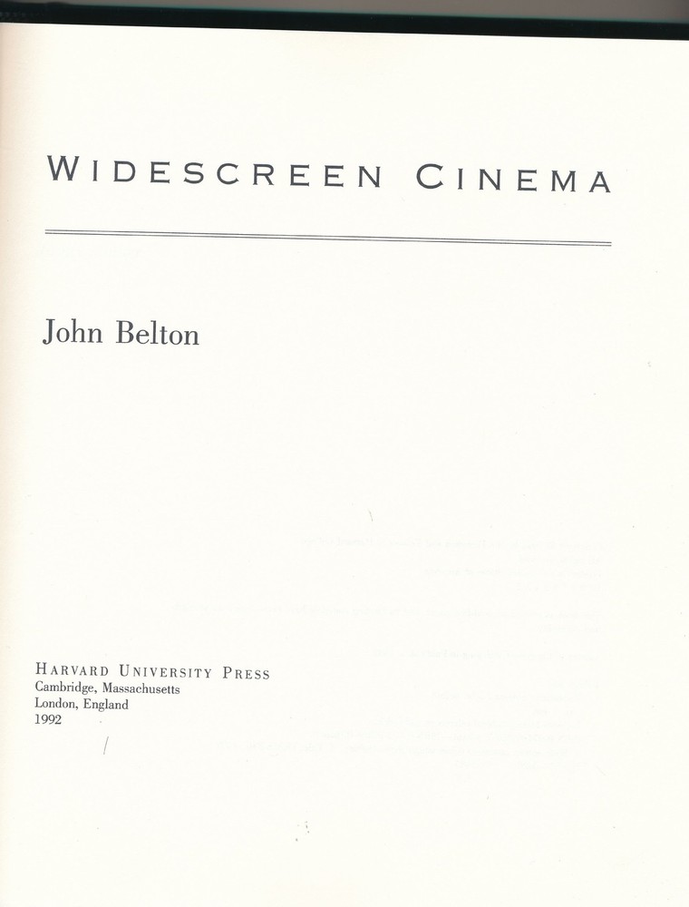 Widescreen Cinema (Harvard Film Studies)