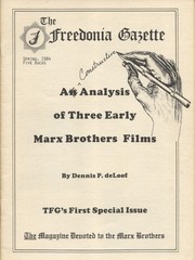 Marx Brother Fan Magazine – The Freedonia Gazette – Volume 1, #S1. April 1984.