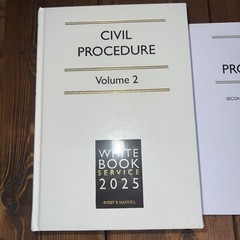 Civil Procedure White Book 2025 vol 2 only with second cumulative Supp Autumn 25