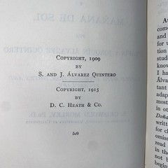 Antique 1915 Copyright Hardcover Book Quinteros’ Dona Clarines (In Spanish)
