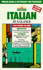 Italian at a Glance: Phrase Book & Dictionary for Travelers (Barron’s Lan – GOOD