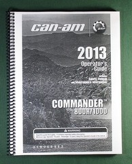 2013 Can-Am Commander 1000 Owner’s Manual: 165 Pages & Protective Covers
