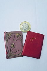 Pocket Calendar & Stamp Case 1911 35 x 50 mm 2 Agendas