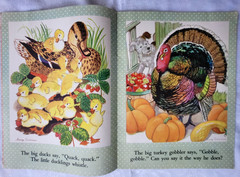 Vtg 1943 MY FIRST BOOK OF ANIMAL PICTURES Merrill Linen-Like Easter Bunny Lamb