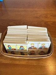 Story Sequencing Wall Pocket Chart Card Set organized in Longaberger basket