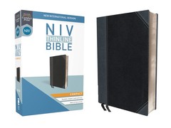 NIV, Thinline Bible, Compact, Leathersoft, Black/Gray, Red Letter, Comfort P…