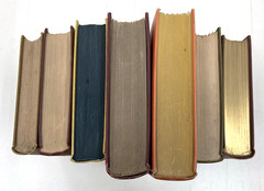 Lot of 7 Books Multicolor Cloth Staging Display Antique Old Vintage