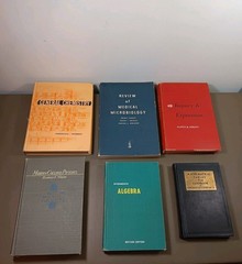 Vintage School Textbooks Lot Of 6 Arithmetic Biology Chemistry Physics Pre-Owned