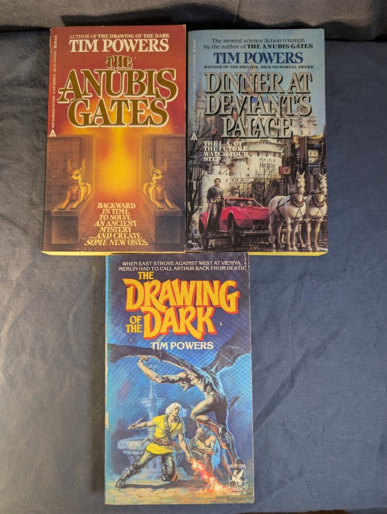 TIM POWERS 3 Book Lot Deviant’s Palace + Drawing of the Dark + Anubis *1 Signed
