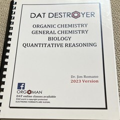 DAT Destroyer Dr. Jim Romano 2023 Ring/Wire Bound OChem GChem Bio QR