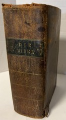 1822 Martin Luther Bible With Fraktur Antique Leather Cover