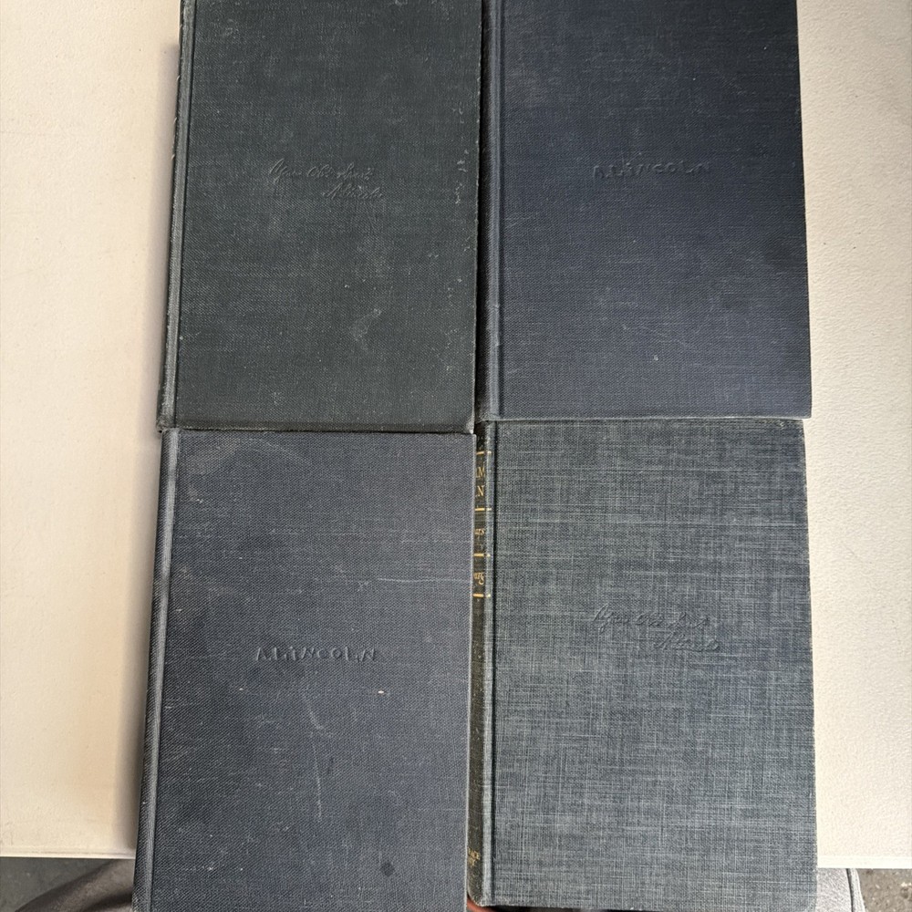 Abraham Lincoln The War Years by Carl Sandburg 4 Volume Set Hardcover Blue Decor