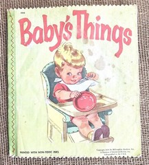 Vintage 1954 Babys Things Cloth Book McLouglin Brothers