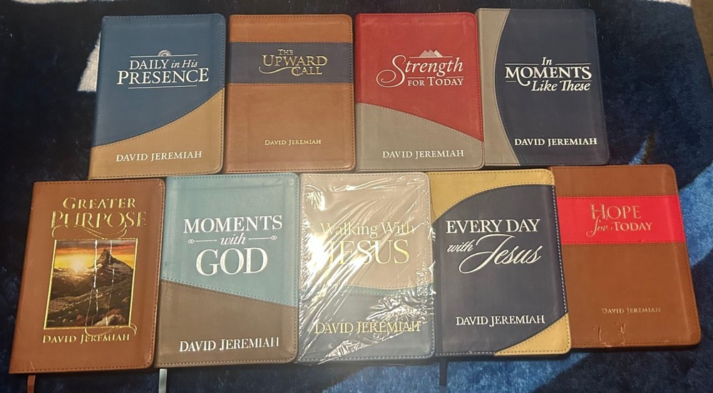 DAVID JEREMIAH All Leather Devotional Book Lot of 9 CHRISTIAN BIBLE STUDY Books