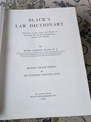 Black’s Law Dictionary, Revised Fourth 4th Edition | Henry Campbell Black | 1968