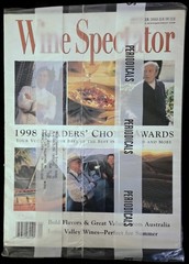 LOT OF 5 WINE SPECTATOR MAGAZINES FROM 1998 ALL COVERED IN CLEAR PLASTICS