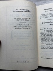 Think and Grow Rich 1954 Napoleon Hill Ralston Society Hardcover Book
