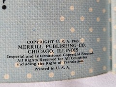Vtg 1943 MY FIRST BOOK OF ANIMAL PICTURES Merrill Linen-Like Easter Bunny Lamb