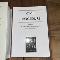 Civil Procedure White Book 2025 vol 2 only with second cumulative Supp Autumn 25