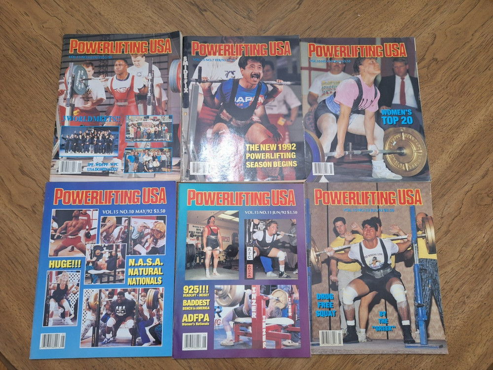 1992 Powerlifting USA Vol 15 Lot Of 6 Magazines