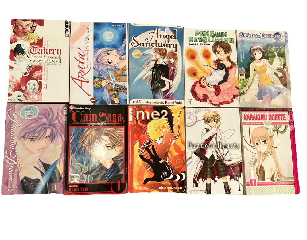 Lot of 10 Graphic Novels English Manga RANDOM *MIX / See Photos