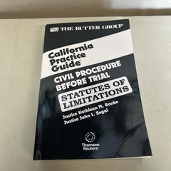 California Civil Procedure Before Trial STATUTES OF LIMITATIONS 2025 Rutter