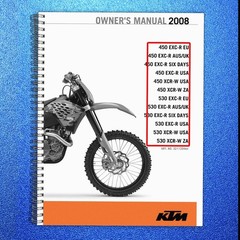 KTM 450 530 EXC-R XCR-W Owners Manual 2008, RUGGED BINDING – TOUGH FRONT & BACK