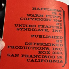 Happiness is a Warm Puppy Vintage Book Charles Schulz 1962 1st Edition HC DJ GC