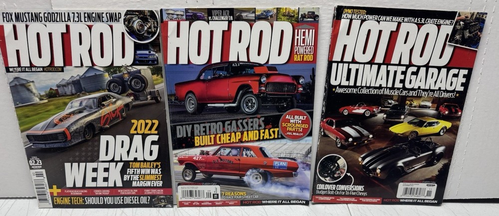 3 Hot Rod Magazines Sep 2016 DIY Retro Gassers NOV 2021 Ultimate Garage Feb 2023