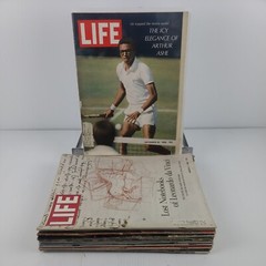 Lot of 12 Life Magazines 1961 – 1968; Arthur Ashe, Kennedy, Klan Murder, DaVinci