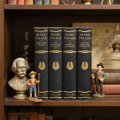 Mark Twain Authorized Edition Collier Set of 4 Vintage 1920s Black Gold Spine