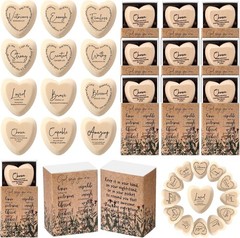 Inspirational Wooden Heart Tokens – Bulk Christian Gifts