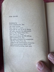That Was Then, This is Now S. E. Hinton 2nd Printing 1974 Laurel Dell Edition