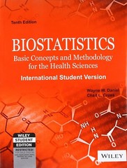 Biostatistics by Wayne W. Daniel, Chad L. Cross 10th INTL ED- FREE SHIP FROM USA