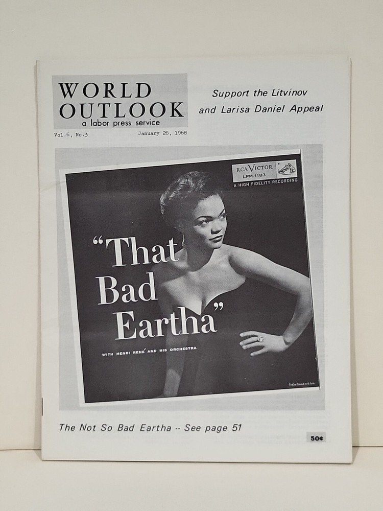 World Outlook Magazine Jan. 26, 1968 Eartha Kitt Socialist Labor Press Service