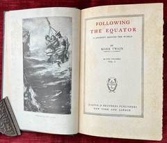 Vintage Antique Book Following the Equator Mark Twain Volume 1 Only Sam Clemens