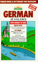 German at a Glance: Phrase Book Dictionary for Travelers (Barrons – VERY GOOD