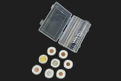 50PCS*40mm Coin Capsules Round Plastic Coin Holder White gaskets with Case Box~