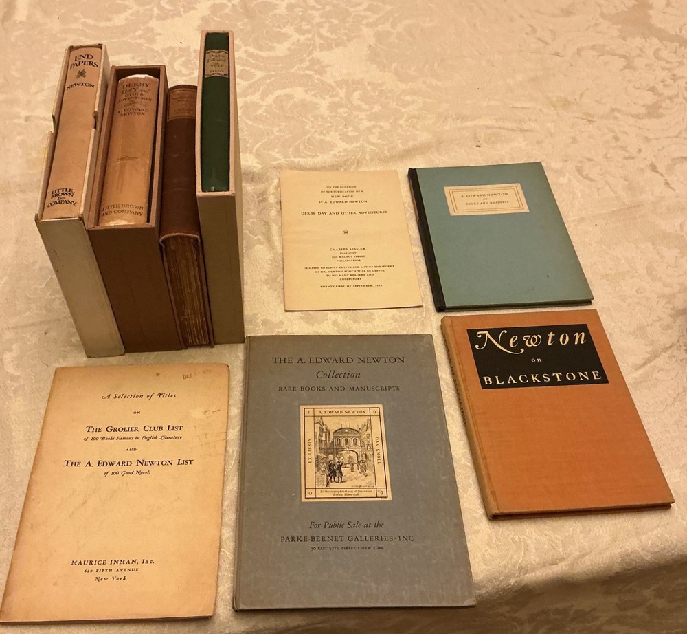 Lot of 7 books by/about A. Edward Newton, many signed limited book collecting