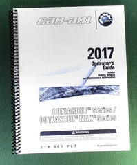 2017 Can-Am Outlander Max 850 Owner’s Manual: 212 Pages & Protective Covers!