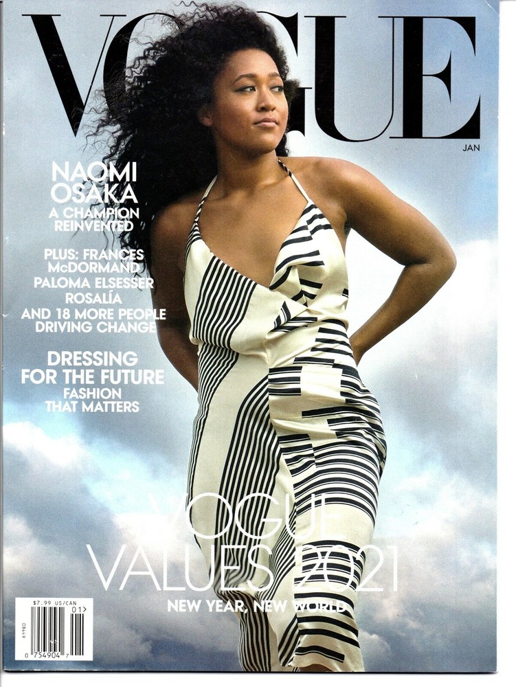 Vogue Fashion Magazine January 2021 Cover Naomi Osaka, Tennis