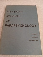 European Journal of Parapsychology 1978 Vintage Paranormal Research Spiritual