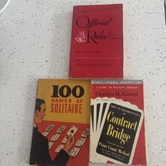 Vintage Lot Of 3 Card Game Books Solitaire, Contract Bridge Hoyle Cards PB