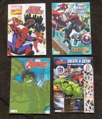 4 Book Marvel Avengers Create a Scene Sticker Activity Pad Heroic Coloring Hulk