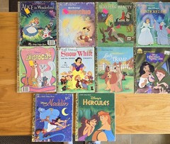Vintage Disney Little Golden Books Lot of 10 Alice Pinocchio Snow White Aladdin
