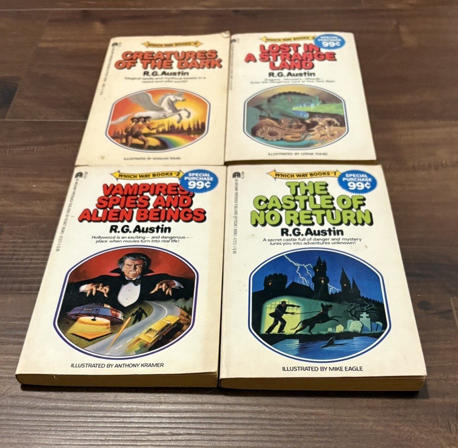 Which Way Books by R.G Austin Lot Of 4 Books 1980s Mixed Lot