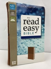NIV-Compact Zondervan Read Easy Bible Brown Leather Soft Tou Tone W Original Box