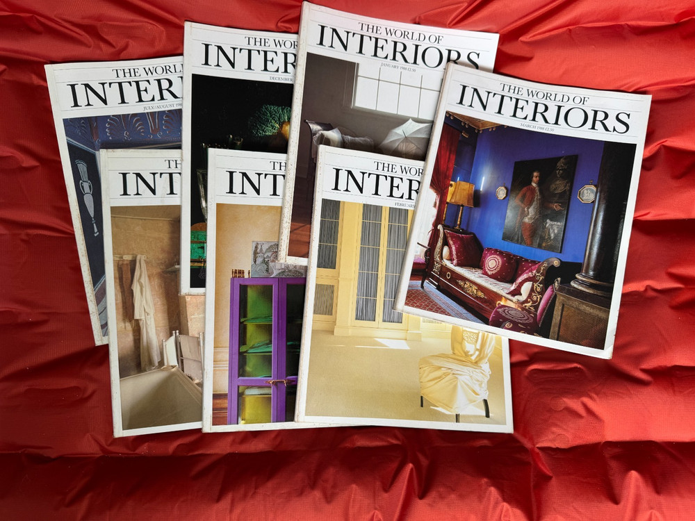 7 Issues of The World of Interiors Magazine from 1988