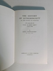 The History of Letheringsett by Basil Cozens-Hardy 1957 hardback Jarrold & Sons