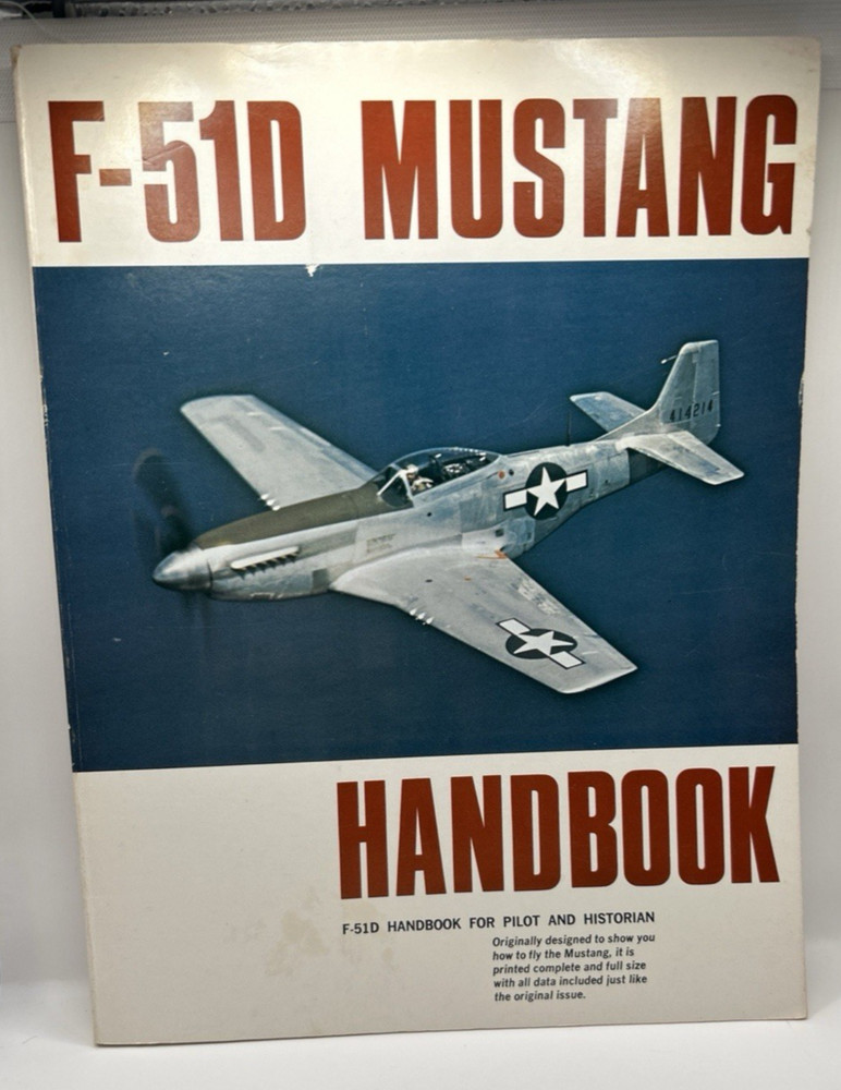 Vintage F-51D Mustang Handbook paperback for pilot and historian- Preowned